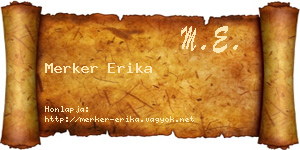 Merker Erika névjegykártya